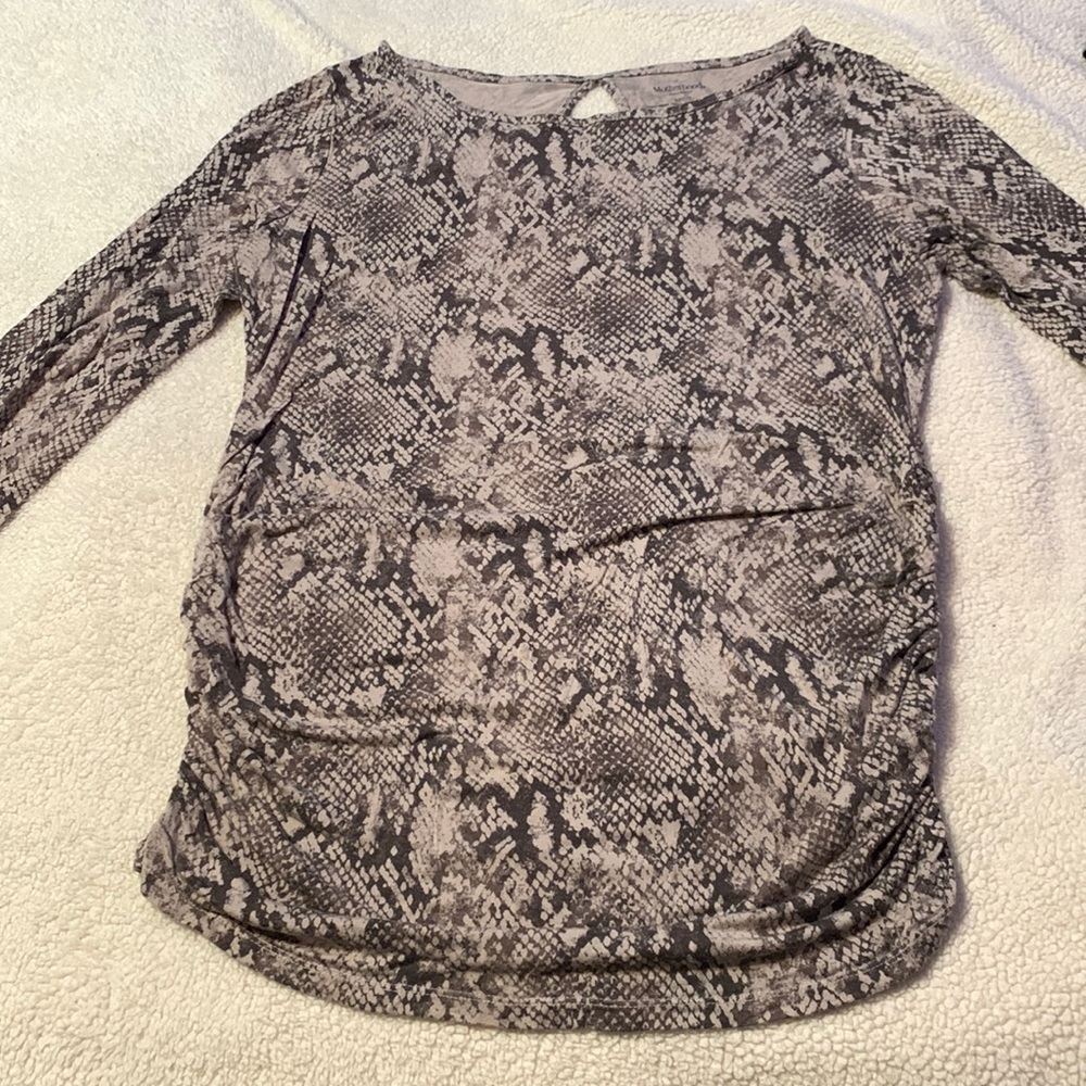 Motherhood Maternity snakeskin top small